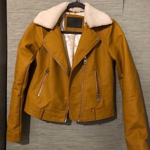 Fleece Collared Moto Jacket (ON HOLD)